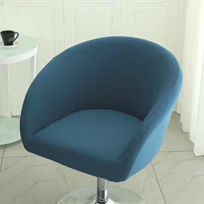 Elastic Bar Low Back Chair Cover Semi-Circular Print Elastic Living Room Bedroom Restaurant Hotel Dining Dustproof Chair Cover