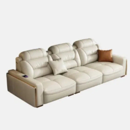 Leather Sofa Living Room Furniture Modern Simple Style Soft Comfortable Cotton Linen Fabric Home Decorative Couch for Bedroom