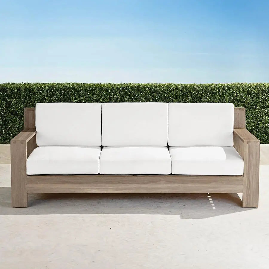 Waterproof Modern Weathered Wooden Sofa Set Home And Garden Teak Furniture Outdoor With Cushion