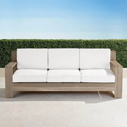 Waterproof Modern Weathered Wooden Sofa Set Home And Garden Teak Furniture Outdoor With Cushion