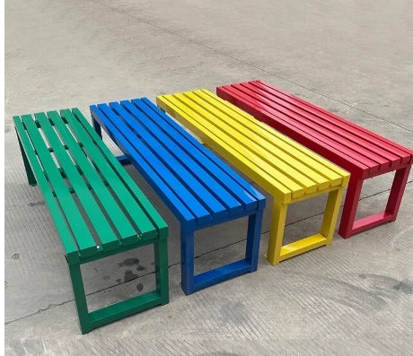Banc en acier inoxydable au Design moderne, pour parcs de jardin de luxe en plein air et patios d'hôtel, sièges métalliques résistants au soleil et imperméables
