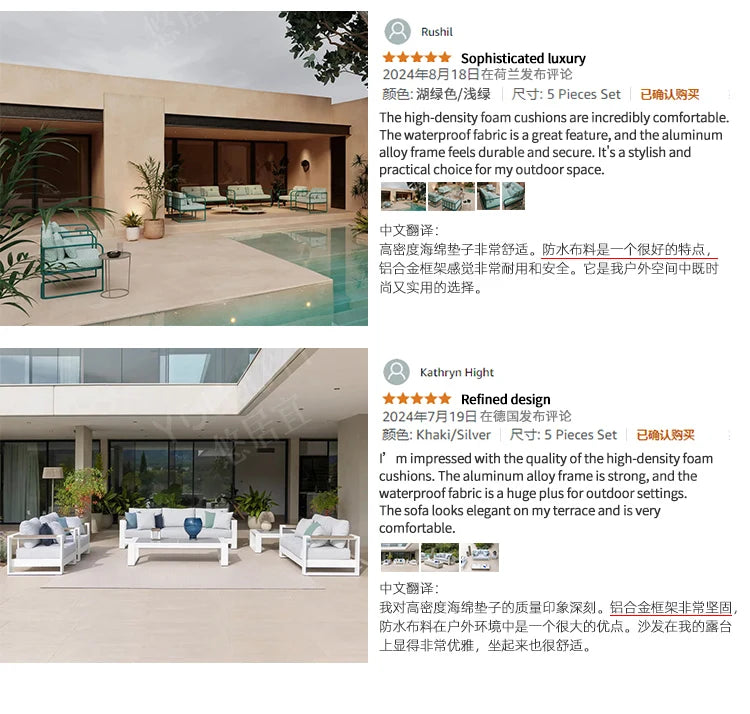 HXL outdoor sofa balcony rattan chair garden waterproof aluminum alloy outdoor terrace casual rattan sofa chair