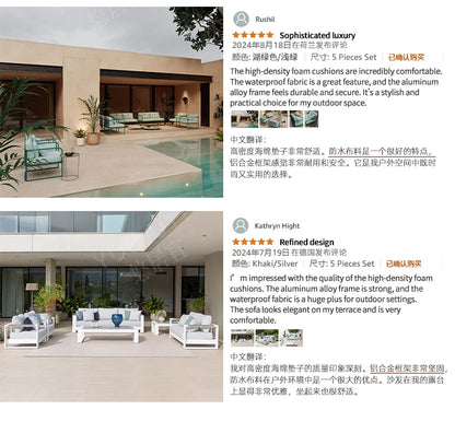 HXL outdoor sofa balcony rattan chair garden waterproof aluminum alloy outdoor terrace casual rattan sofa chair