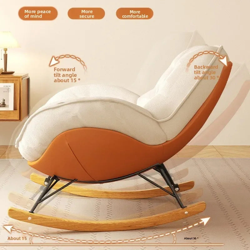 Firm Sofa Chair Living Room Balcony Rocking Chair Single Recliner Happy Chair Light Luxury Penguin Chair Leisure Chair