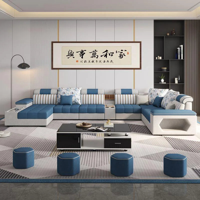 Italian Simple Modern Light Luxury Sofa Living Room Furniture White Grey Orange Corner Modular Sofa