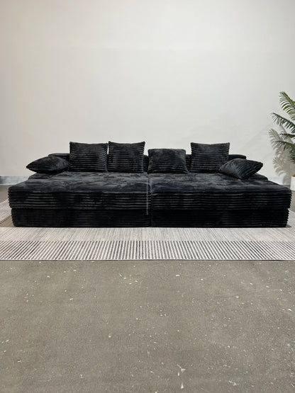 Thick striped corduroy plush modular combination sofa