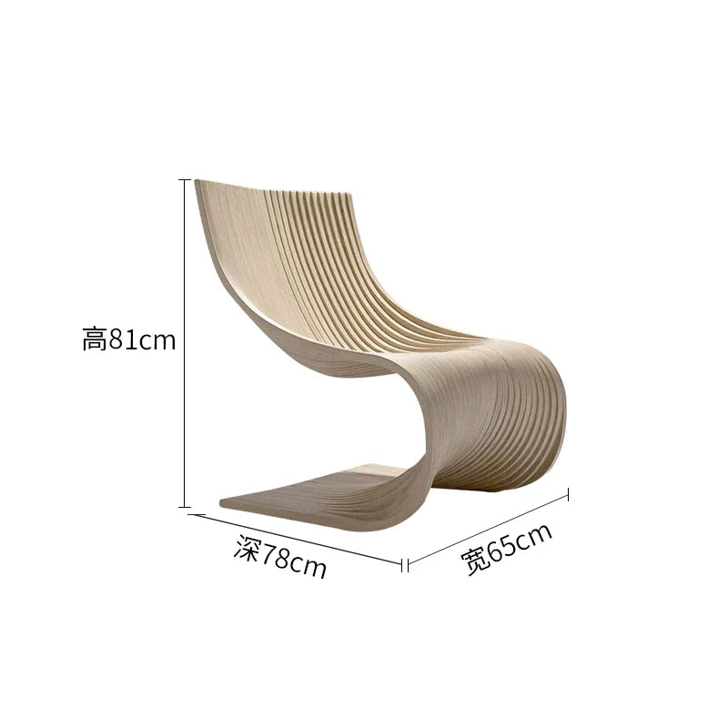 A  Art Recliner Balcony Home Leisure Couch Solid Wood Slicing Chair Rest Chair Rocking Chair