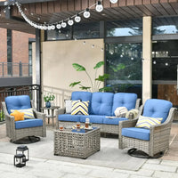 Wicker Outdoor Furniture Patio Conversation Rattan Sofa Set for Garden,Poolside,Backyard,Deck