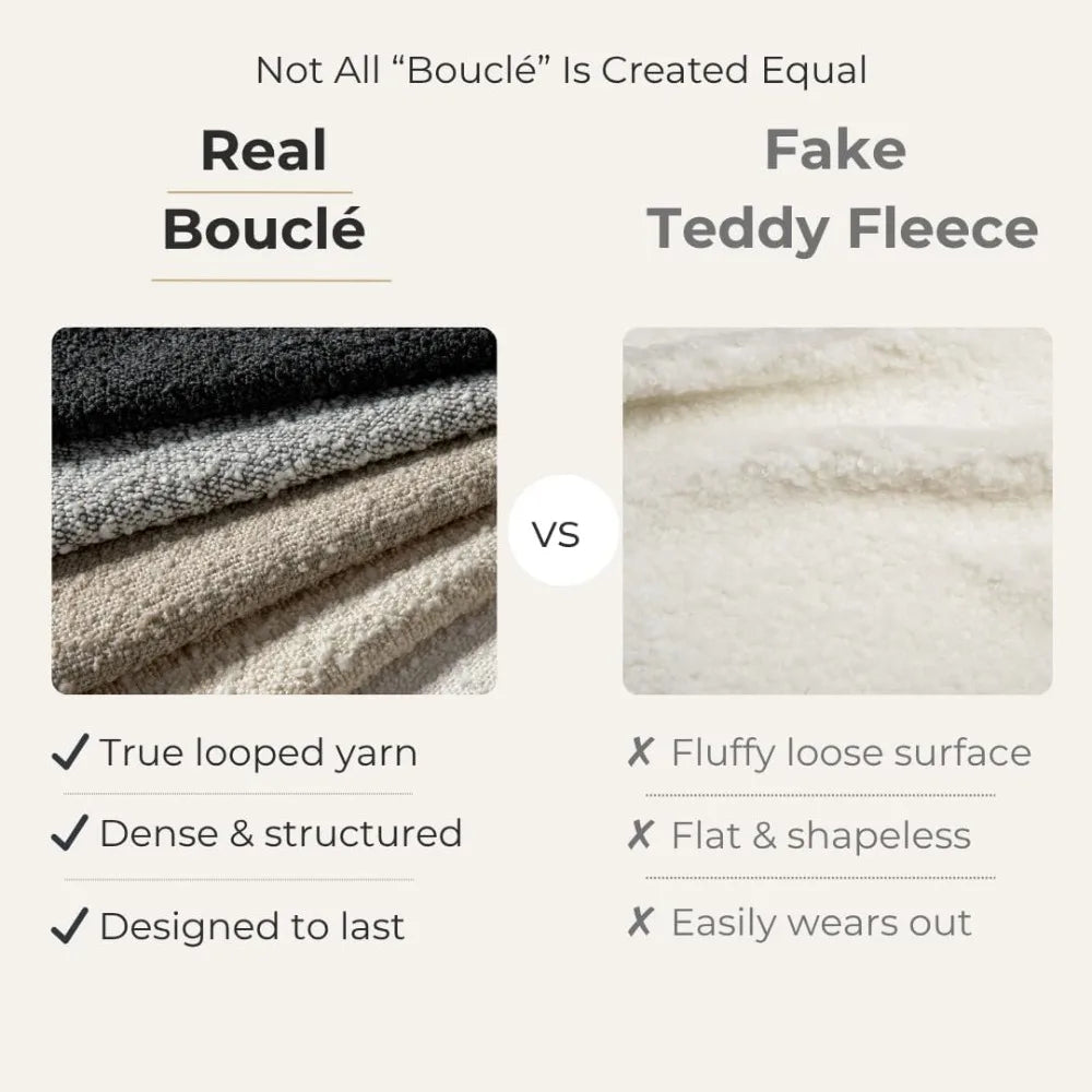 Boucle Dining Chairs Set of 4, Rust Dining Chairs with Upholstered Seat and Round Back, Mid-Century Modern Kitchen Chairs