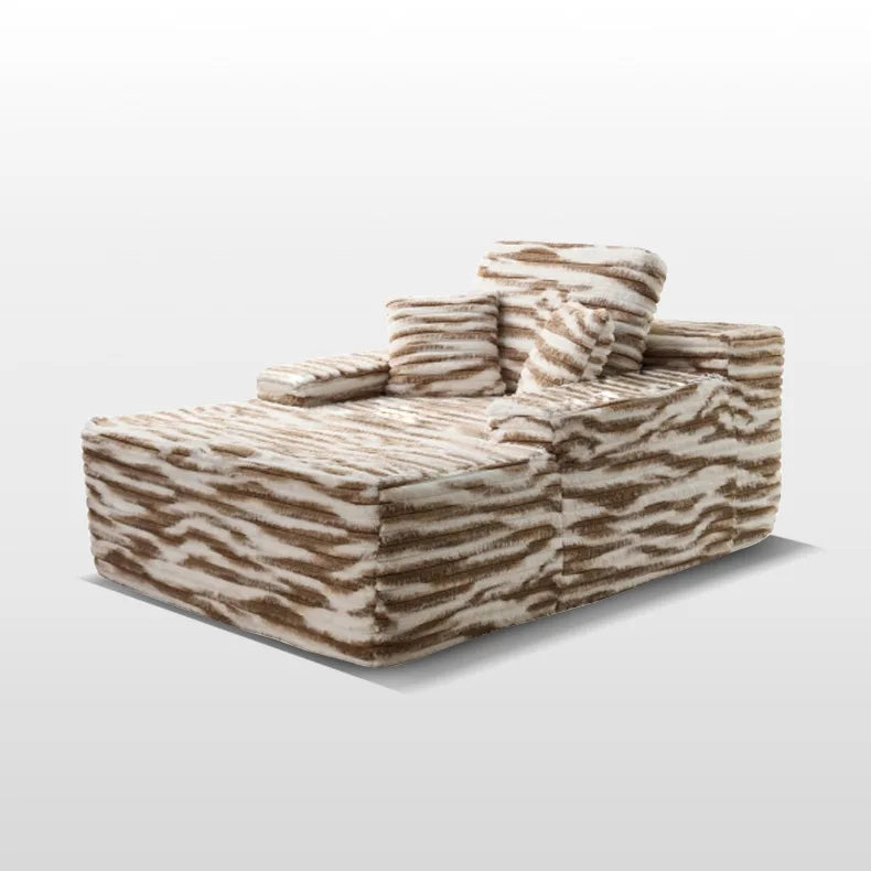 Boxed roll bag vacuum compression cinema sofa large stripe fabric living room villa bedroom soft sofa recliner