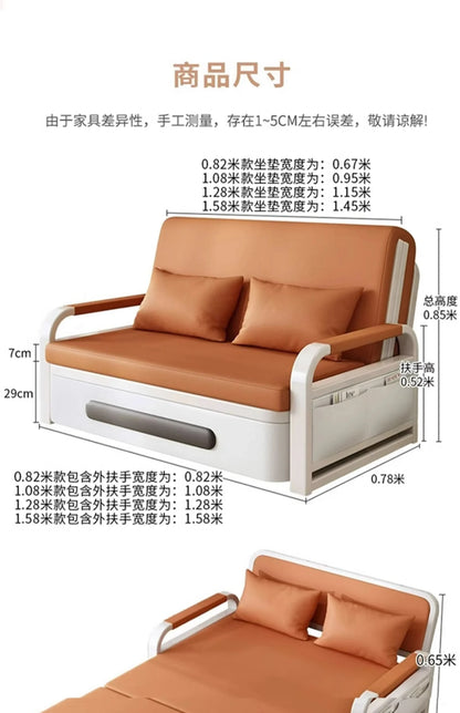 Sofa bed folding dual-purpose small apartment 2024 Internet celebrity new living room 1.2 multi-function single and double retra