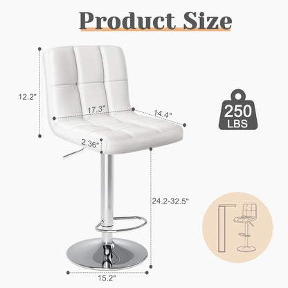 JHK Ergonomic Armless PU Leather Adjustable Swivel Office Chair Counter Height Thickened Seat Cushion with Back Gaming Chair