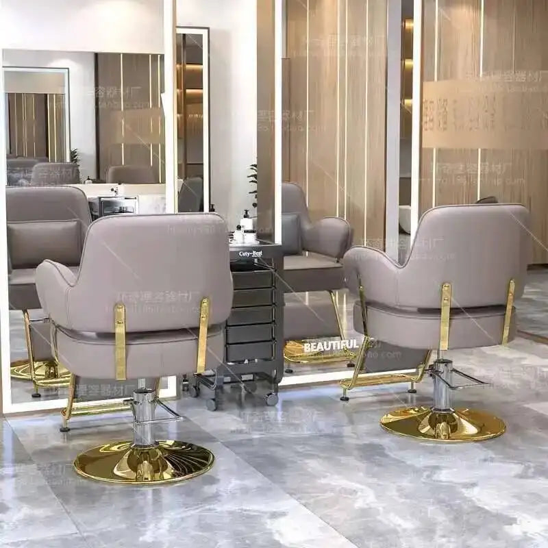 Furniture Fashionable Grey Barber Chair Glamour Elegant Barbería Professional Comfy Hairdressing Chair Modern Simple Silla De
