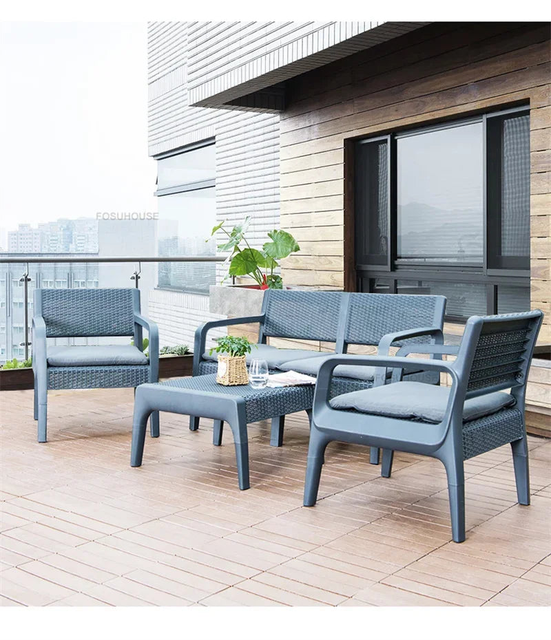 Nordic Household Garden Furniture Sets Villa Terrace Patio Furniture Outdoor Set Home Leisure Lazy Outdoor Table and Chairs Set
