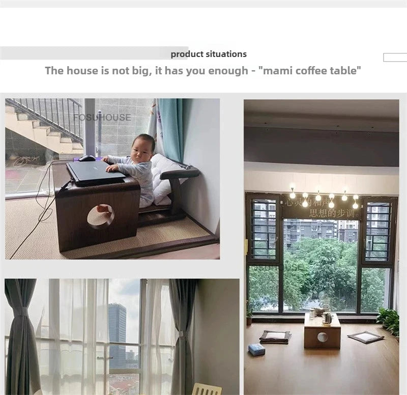 European Solid Wood Coffee Table Home Balcony Window Small Table Light Luxury Minimalist Sofa Side Table Living Room Furniture F