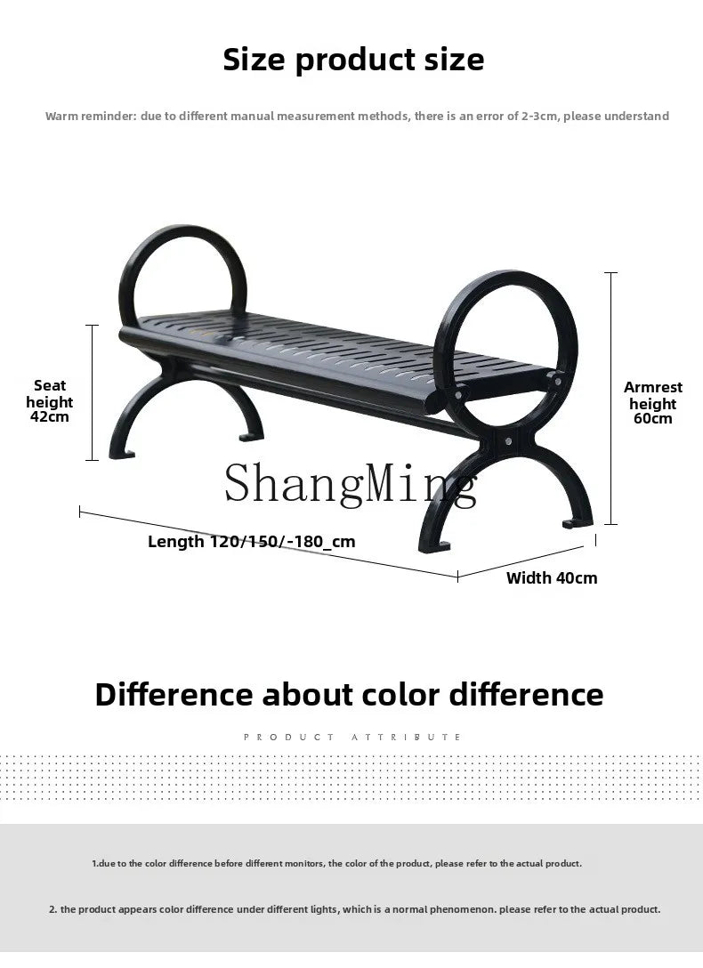CL  outdoor all-steel park chair courtyard double bench square leisure cast iron cast aluminum seat