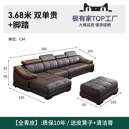 Nordic Genuine Leather Sofas Luxury Armchairs Cinema Comfortable Sofas Living Room Design Fauteuils Salon Home Furniture