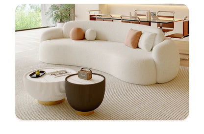 Curved Living Room Sofas Designer Beauty Salon Sofa Clothing Store Rest Area Reception Sofa Cream Style Living Room Furniture GL