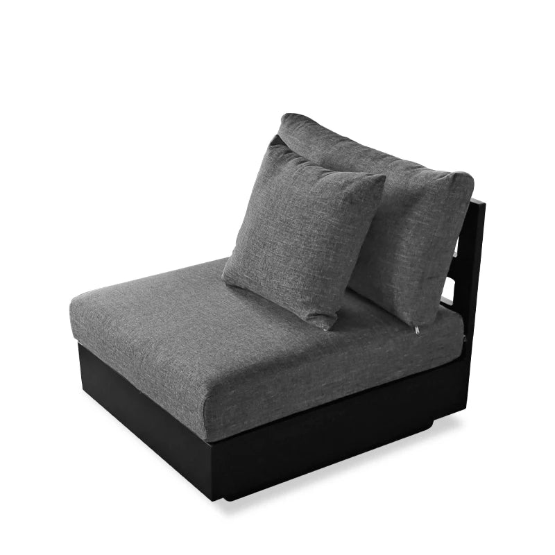 Aluminum Outdoor Furniture Villa Garden Sofa Set Hotel Patio Poolside Teak L Sectional Sofa Aluminum Outdoor Sofa