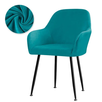 Thick Velvet Chair Covers Plush Fleece High Arm Chair Cover Elastic Slipcover All-inclusive Solid Chair Cover