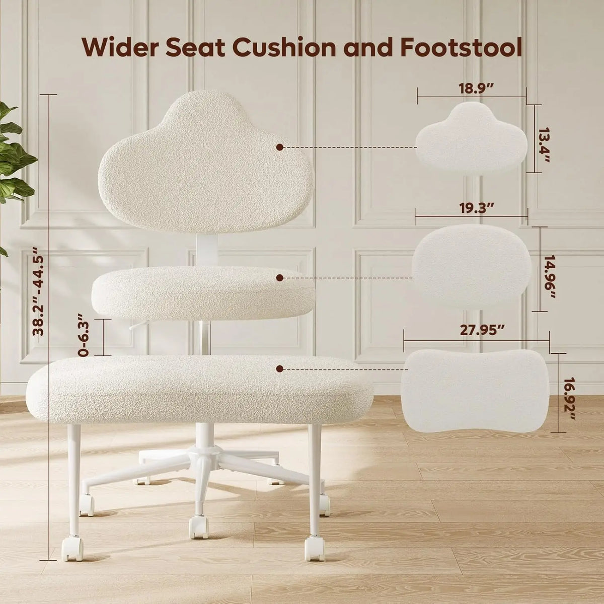 Cross Legged Office Chair with Wheels, Meditation Chair, ADHD Chair for Adults, Wider Height Adjustable Backrest and Seat