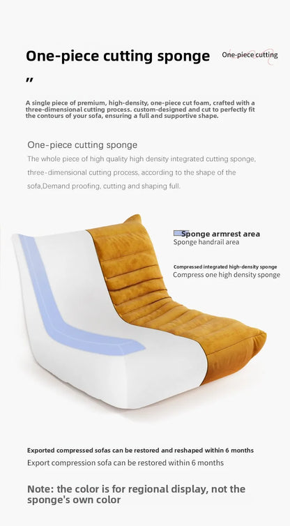 Vacuum compression sofa Full sponge Internet celebrity Caterpillar lazy Compressino sofa Balcony single chair