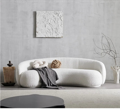 Nordic Curved Sofa Quiet Wind Living Room Fabric Craft Cashew Sofa