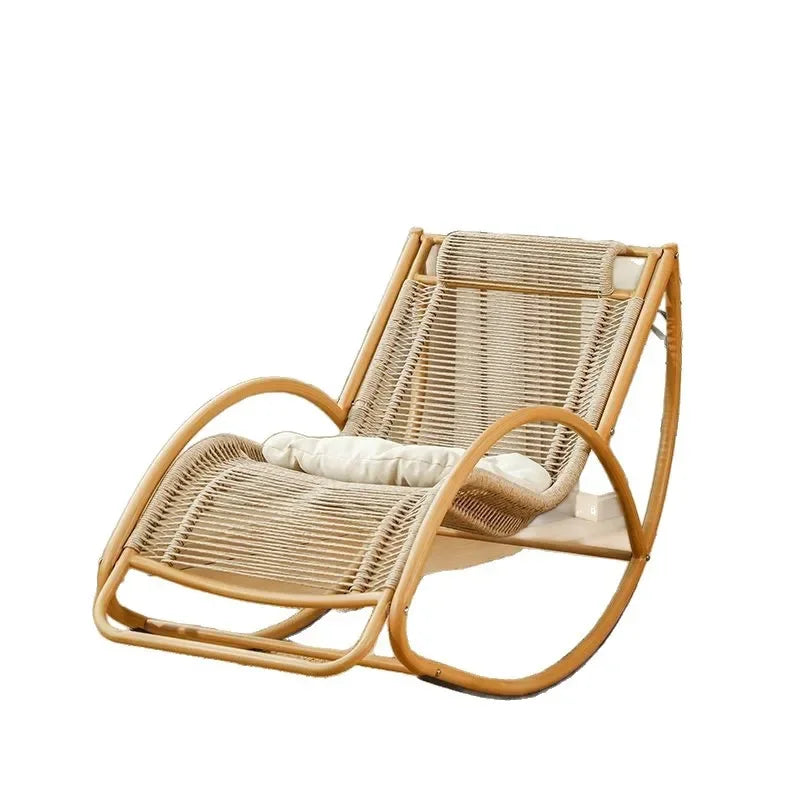 Balcony leisure rocking chair waterproof sunscreen courtyard recliner rattan