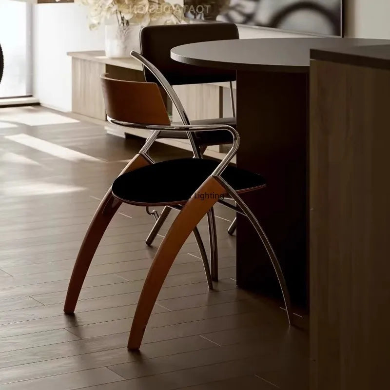 Antique Danish Designer Dining Chair Retro Simple Household Solid Wood Backrest Armchair Net Red Coffee Shop Leisure Chair