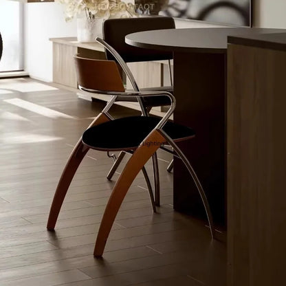 Antique Danish Designer Dining Chair Retro Simple Household Solid Wood Backrest Armchair Net Red Coffee Shop Leisure Chair