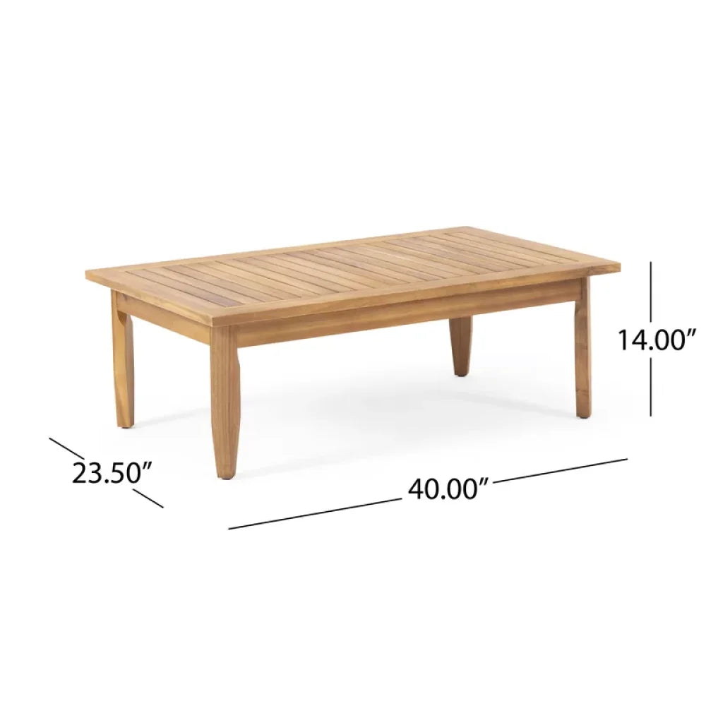 Outdoor Acacia Wood Lounge Armchair with Water Resistant Cushion, Modern Club Chair for Garden Patio Backyard Poolside