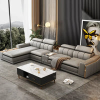 A Modern Sectional Leather Luxury Sofa Set Modular Furniture Home Multifunctional Living Room L Shape Corner Sofa