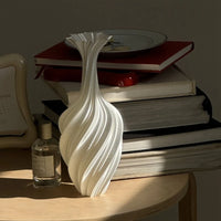 Modern Style Vase Room Decoration Plastic Flower Vase Wihte Black Flower Bottle Aesthetic Floral Arrangement Display Vase