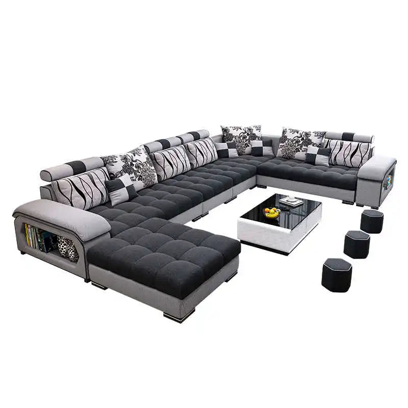 Fabric sofa, simple and modern size, living room, Nordic latex technology fabric sofa
