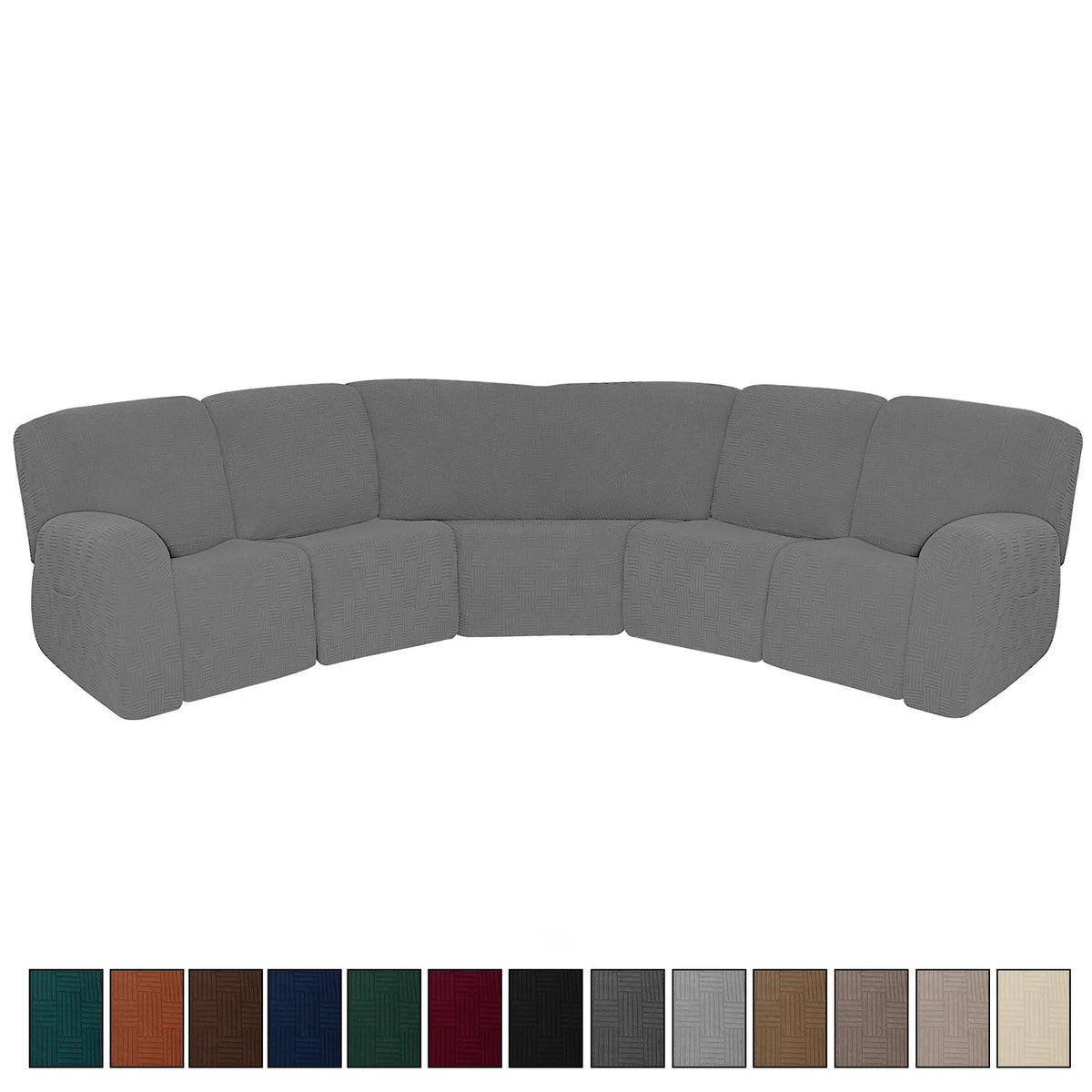 7PCS Jacquard L Shaped Corner Couch Covers Sectional Recliner Sofa Cover Stretch 5 Seater Corner Sofa Slipcover Couch Protector