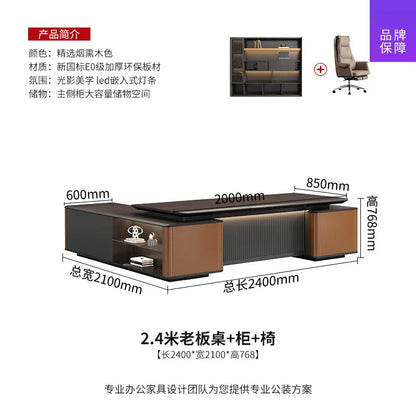 Boss Office President's Desk Light Luxury Advanced Sense Large Class Desk Furniture Chairperson's Office Desk And Chair Combinat