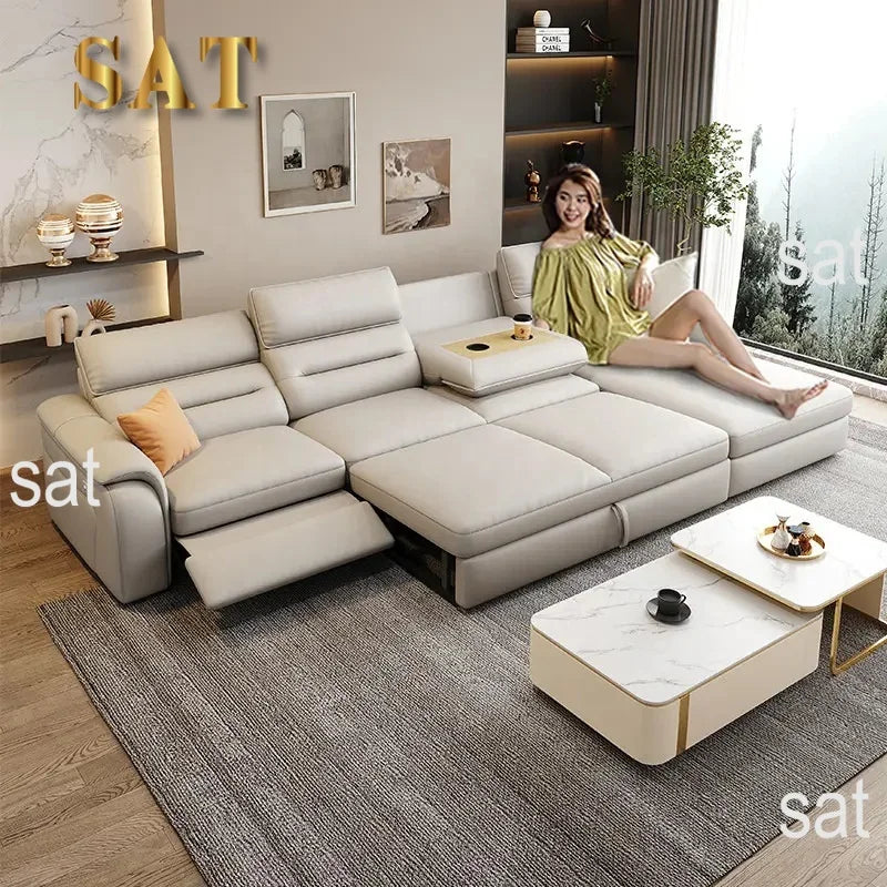 *-/2025  Italian Modern Luxury Leather Recliner Sofa Electric Reclining Sofa Living Room Furniture