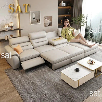 *-/2025  Italian Modern Luxury Leather Recliner Sofa Electric Reclining Sofa Living Room Furniture
