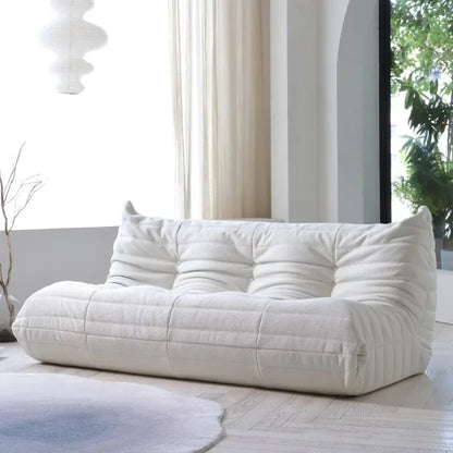 Drop Shipping Nordic White Living Room Sofa 3 Seater Couch Compressed Vacuum Foam Floor Lazy Chair Sofa Set