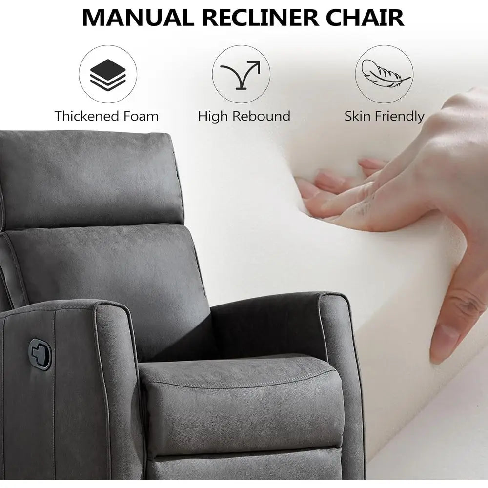 Manual Recliner Soa Set or Living Room, ern Reclining Couch urniture Set, Included 2pcs Reclining Chair and Wall-Her 3-Seater Re
