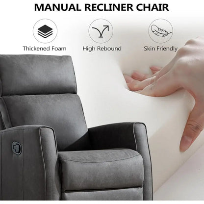 Manual Recliner Soa Set or Living Room, ern Reclining Couch urniture Set, Included 2pcs Reclining Chair and Wall-Her 3-Seater Re
