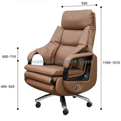 Electric Comfortable Boss Executives Office Chair Leather Reclining Soft Home Computer Chairs Ergonomic Gaming Desk Swivel Chair