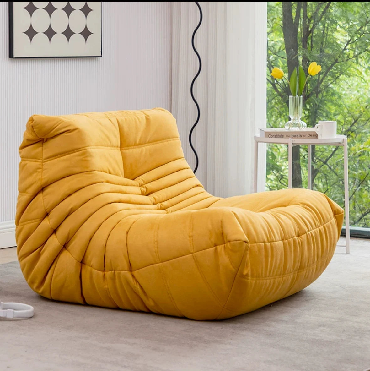 Lazy sofa, togo caterpillar sofa, light luxury, simple Internet celebrity creative chair, suede freehand space recliner
