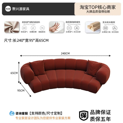 Minimalist Red Living Room Sofas Oversized Classic Modern Curved Living Room Sofas Nordic Soft Couch Wohnzimmer Furniture Home