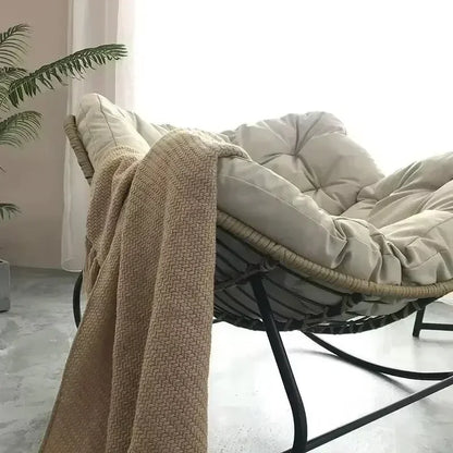 Rocking Chair Lazy Sofa Bird Nest Shaped Living Room Balcony Nap  Small Apartment Rattan Woven Adult