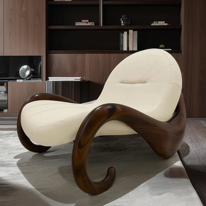 Flow ebony single recliner simple wooden sofa living room study hotel - home furniture
