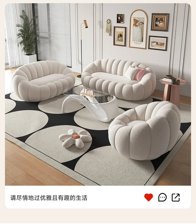 Cloud Sofa Plush Pumpkin Sofa Combination Soft And Comfortable Modern Living Room Sofa Suite Apartment Home Decoration Furniture