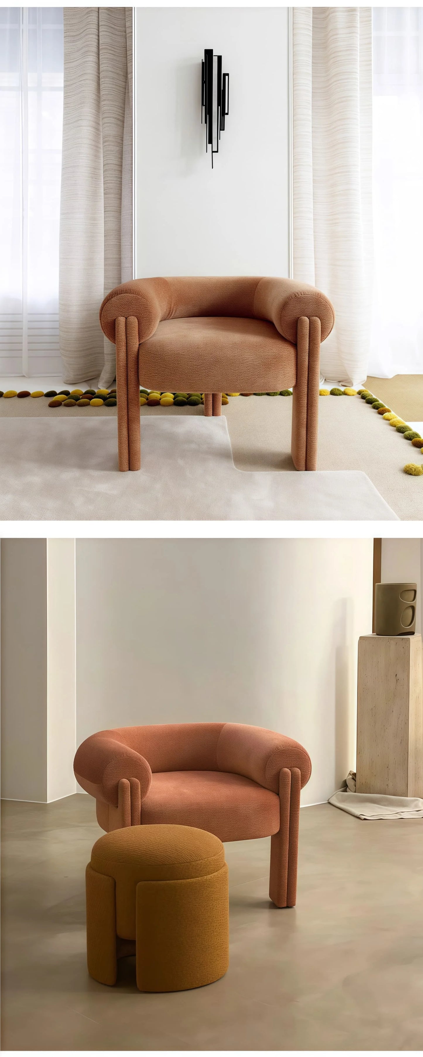 Nordic Club Single Sofa Chair Designer Armchair Hotel Model Living Room Balcony Cloth Leisure Chair