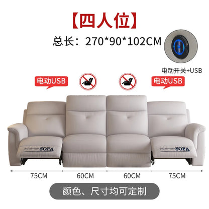 Comfort Electric Recliner Sofa Leather Sectional Genuine Retractable Combined Couch Bed Convertible Divano Letto Furnitures