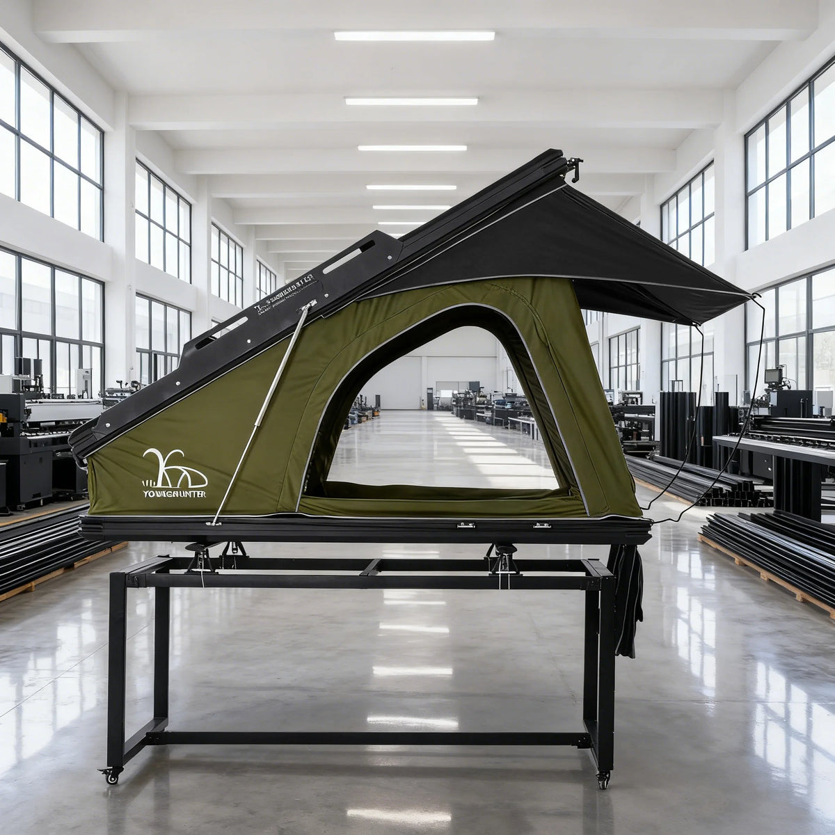 4x4 Factory Sale Wild Camping Popup Aluminum HardShell Rooftop Tent with Hinged RTT for SUVs - Outdoor Adventure Shelter
